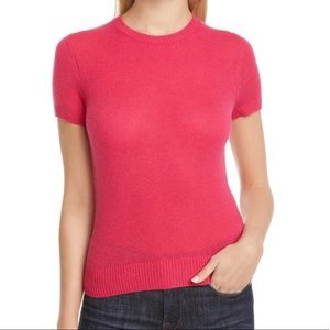 NWOT Theory Pink 100% Cashmere Short Sleeve Top